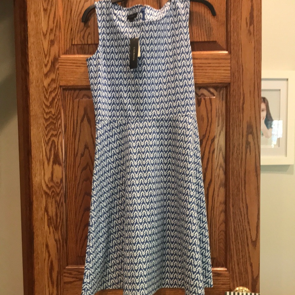 NWT Talbots blue white dress